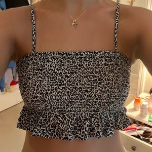 American Eagle Small cropped top with ruffle